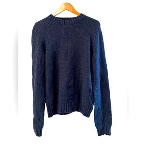 Men’s Large Navy Crew Neck Sweater Abercrombie and Fitch Muscle